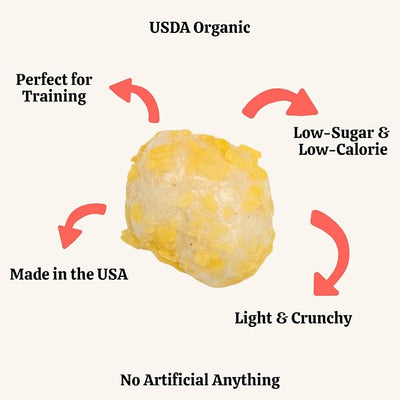 Lord Jameson Sunny Side | Light & Crunchy Love Puffs Collection | Organic Dog Treats, Whole Egg Recipe, Gluten-Free, Preservative-Free, USDA Certified Organic. Made in USA
