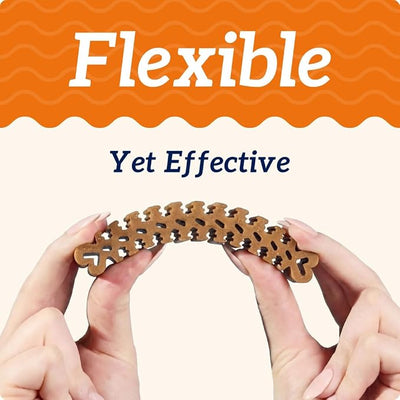 Groovies Dog Dental Treats, Flexible Yet Effective, Patented DentalFit Technology to Help Control Tartar & Freshen Breath, Medium Dog Chews (15-25 lbs), USA Manufactured Oral Care, 45 Count