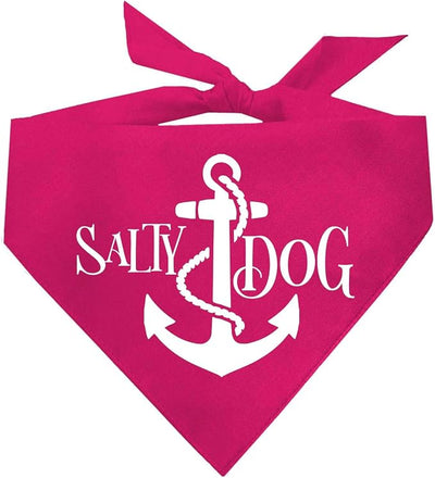 Salty Dog Dog Bandana 100% Cotton Adjustable Triangle Summer Vacation Beach Pool | Hot Pink, One Size (100)