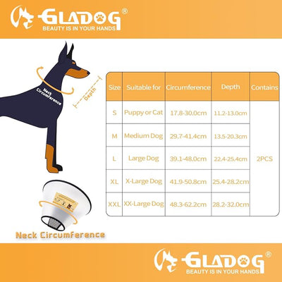 Soft Dog Cone Collar, 2 PCS (for Exact Size) Flexible Plastic Cone for Dogs After Surgery, Dog Recovery Collar, Adjustable E-Collar for Large/Medium/Small Dogs Cat, Comfy Elizabethan Collar (XL)