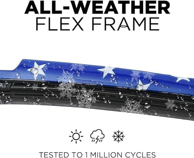 Clix Wipers - 24" Stars Patriotic Automotive Replacement Wiper Blade (Pack of 1) Universal Clip On All-Weather Flex Frame Windshield Wiper