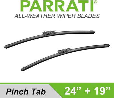 PARRATI® 24 Inch &19 inch of High Performance Premium All-Season Automotive Replacement Front Windshield Wiper Blades for BMW M3 328i M340i 335i 328d, Easy DIY Install(Set of 2)