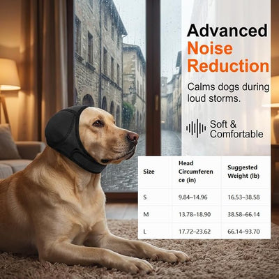 Noise Cancelling Ear Wrap, Dog Ear Muffs Noise Protection Comfortable Quiet Dogs Ear Muffs, Available Silent Elastic Calming Dog Ear Cover for Grooming, Bathing, Swimming (Small)