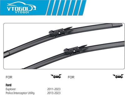 OEM Windshield Wiper Blades Replacement for Ford Explorer 2011-2014 2015 2016 2017 2018 2019 2020 2021 2022 2023, All Weather Original Factory Quality Front & Rear Wipers Set 26"+22"+11" (Pack of 3)