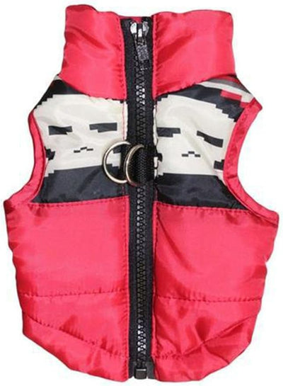 Winter Dog Vest - Windproof & Waterproof Warm Coat for Small & Medium Dogs (Red/White)