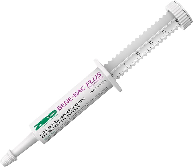 Zoologic Bene-Bac Plus Mammal Gel - 30 gm Syringe - FOS & Probiotics for Dogs, Cats, Exotic and Wildlife Mammals