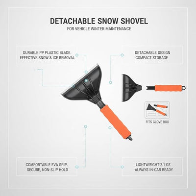 Glove Box Snow Shovel, Detachable Vehicle Tool with PP Blade and EVA Grip, Compact Car Accessory (1 PC)