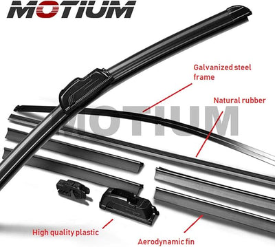 MOTIUM OEM QUALITY Premium All-Season Windshield Wiper Blades, Automotive Replacement Windshield Wiper Blades (19"+18" for front windshield)