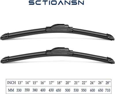 2Pcs Windshield Wiper Blades Replacement for 1996 Chevrolet C1500 1995-1998, Premium All-Seasons Auto Windshield Wiper Blades for My Car J-Hook - 18"+18" (Set of 2)