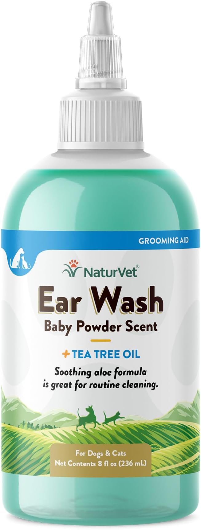 Ear Wash w/Tea Tree Oil (Aloe & Baby Powder Scent) 8 oz