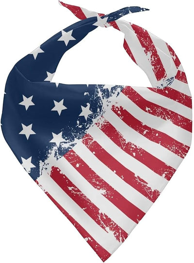 KEIAHUAN 4th of July Dog Bandanas Puppy Bandana Pet Triangle Bib Scarf Pet Neckerchief Washable Reversible Kerchief for Small Medium Large Dog American Flag Stars Stripes