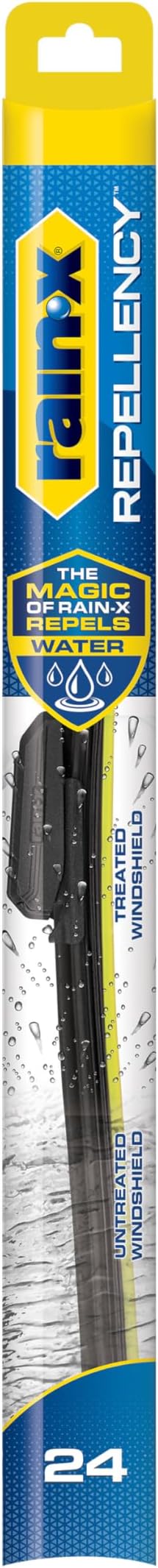 Rain-X 810324 Repellency Water Repellent Wiper Blades, 24" Windshield Wiper, All Weather Streak-Free for Enhanced Visibility w/Water Repellency Formula [Amazon Exclusive]
