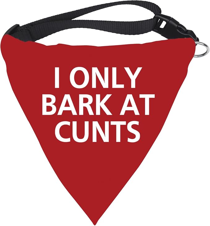 1 Piece I Only Bark At Cunts Dog Bandana Humorous Dog Bandana Reactive Bandana Rude Gift (Bark At Cunts DB)