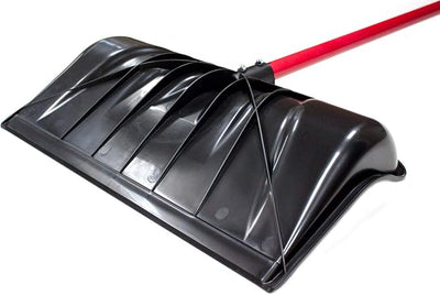 Bully Tools 22" Combo Snow Shovel Pusher Fiberglass Handle, Made in USA | Top-grade poly; head 12.75"x22"x4.5"; 56" length; Wirecutter Best Snow Shovel; D-grip; surface-safe blade