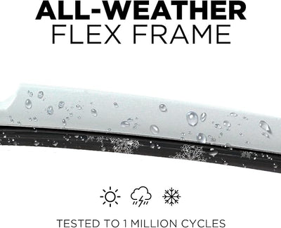 ClixWipers 20" + 18" (Set of 2) White All Weather Premium Automotive Replacement Windshield Wiper Blades, Passenger and Driver Side Winter Wiper Blades for Various Car Models