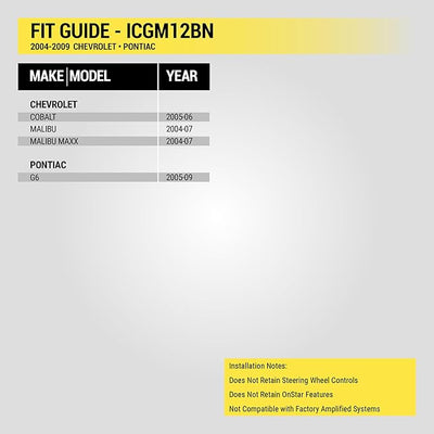 Scosche ICGM12BN Double DIN Radio Install Dash Kit Compatible with Select 2004-09 Non-Amplified Chevrolet and Pontiac Vehicles - Complete Car Stereo Installation Kit - See Vehicle Fit Guide in Images