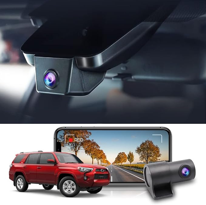 2K Dual Dash Cam for 2020-2024 Toyota 4Runner TRD Sport Limited Pro Off-Road Venture SR5 Premium, OEM Style, Front 1440P Rear 1080P Video, WiFi&APP, Loop Recording, G-Sensor, 64GB Card