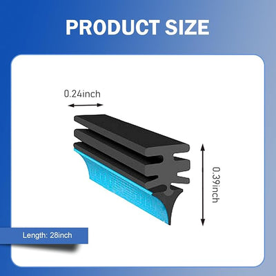 4 PCS Windshield Wiper Blade, Windshield Wiper Silent and Scratch-free Boneless Rubber Strip, 28" Cuttable Frameless Flexible Fit Wiper Strip, for Most Cars Repair Replacement (Black)