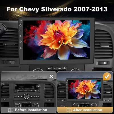 Junsun 8 Core Car Radio Stereo for Chevy Chevrolet Silverado 2007-2013 with Wireless CarPlay Android Auto Bluetooth FM 4GB RAM 64GB ROM