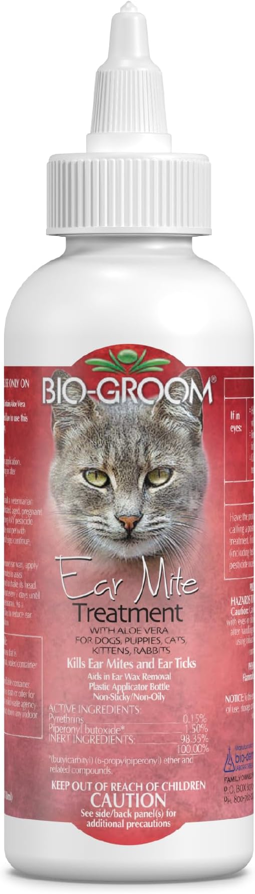 Ear Mite Treatment - Dog Ear Infection Treatment, Cruelty-Free, Made in USA, Dog Ear Drops, Gentle Wax Remover, Ear Cleaner for Dogs and Cats - 4 fl oz 1-Pack