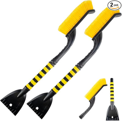 2 PCS 25.5" Car Snow Brush and Detachable Ice Scraper, Snow Shovel for Car Window, with Foam Grip and 45° angle Brush Head, Snow Shovel for Car Window, Winter Accessories for Cars, Trucks, SUVs