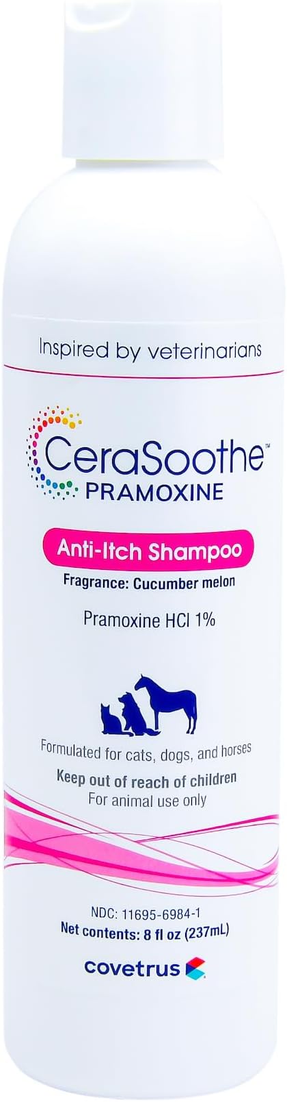 CeraSoothe Pramoxine Anti-Itch Shampoo for Dogs & Cats, Soothing Conditioning Cleanser for Itchy, Irritated Skin, 8 oz