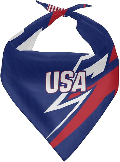 KEIAHUAN Patriotic USA Printed Dog Bandana Triangle Scarf Soft Washable Pet Kerchief for Independence Day, Premium Breathable Fabric, Adjustable Bandanas for Small Medium Large Dogs