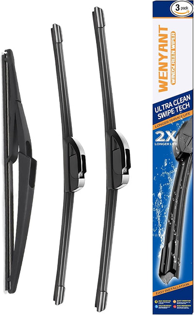 26"/20"/14" Windshield Wipers Compatible with Ford Edge 2007-2014 Lincoln MKX 2007-2015 Front and Rear Wiper Blades for My Car Original Equipment Automotive Replacement (Set of 3)