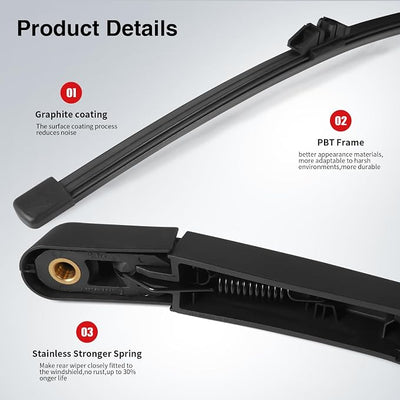 OTUAYAUTO Rear Windshield Wiper Arm Blade Set - Replacement for Ford Escape 2020-2024 OEM Factory Style Accessories