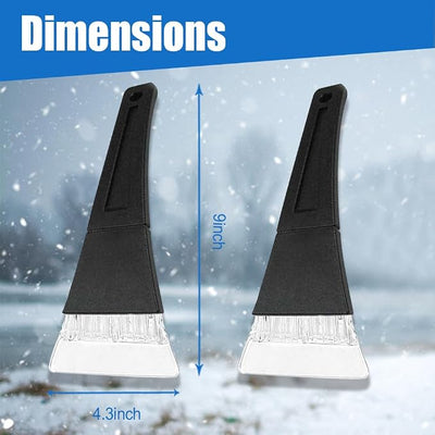 2PCS Car Ice Scraper, Ice Scrapers for Car Windshield, Scratch Free Ice Snow Frost Removal Tool for Car Window, Universal Car Accessories Plastic Ice Scraper Snow Shovel for Auto Small Truck