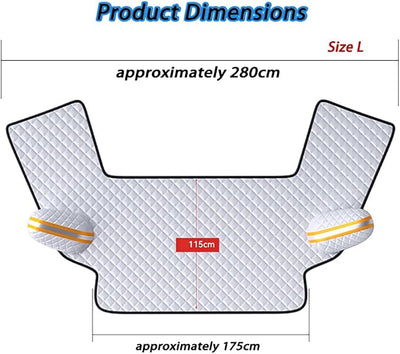 3-Side Winter Car Windshield Snow Cover for Ram 1500 2010-2025 Pickup 5-Seater, Sun Rain Snow Frost Protector with Magnetic Edges & Mirror Covers,L(175 * 115cm)