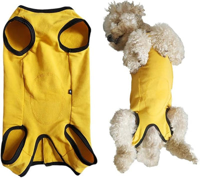 Dog’s Recovery Suit Post Surgery Shirt for Puppy, Wound Protective Clothes for Little Animals(Yellow-XL)