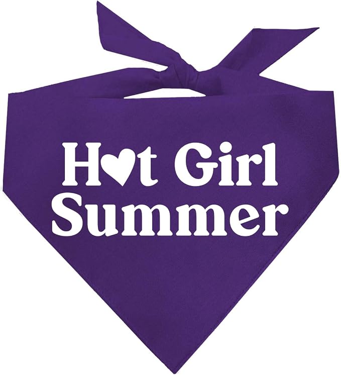 Hot Girl Summer Dog Bandana (Purple, XS 310)