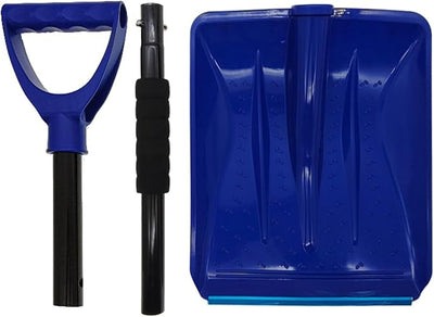 Erice Snow Shovel, 2024 Upgrade Large-Capacity Lightweight Aluminum Portable Snow Shovel, Blue
