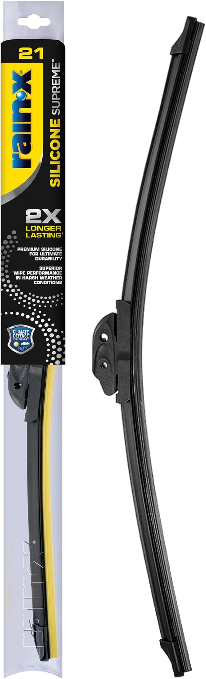 RainX Silicone Supreme Windshield Wiper Blade 21" - Heavy Duty Silicone Squeegee, Extreme Weather Resistance & All-Season Performance, Streak-Free Beam Technology, Quick Install (Pack of 1)