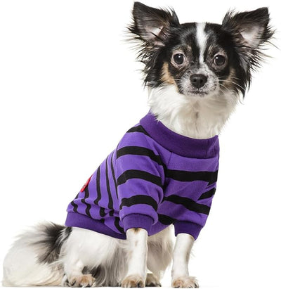 Dog Shirts for Small Dogs, Striped T-Shirts Dog Vest Pet Apparel Tee Shirts Spring Summer Suitable for Small and Medium Large Pets French Bulldog Bichon, Violet XS