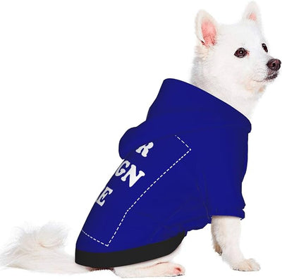 Personalized Dog Hoodie, Custom Dog Costumes for Small Dogs, Holiday Happy Dog Clothes Football Pet Shirt Sweater with Name Number for Girl/Boy Cats/Kitten, Blue, M
