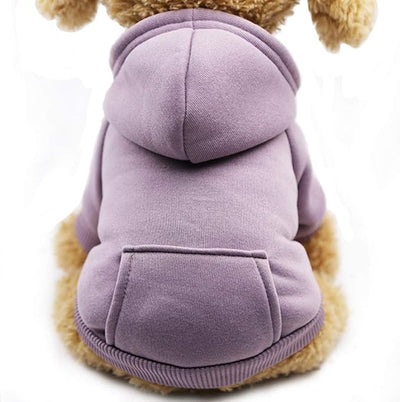 Jecikelon Soft Dog Hoodies for Small Dogs, Fleece Puppy Sweatshirt with Pockets, Warm Winter Cold Weather Coats for Pet Cat, Cute Clothes Puppy Costume (Purple, Large)