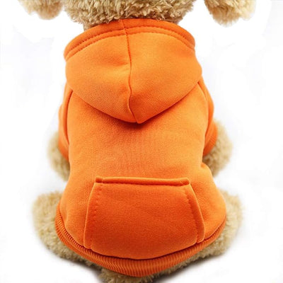 Jecikelon Soft Dog Hoodies for Small Dogs, Fleece Puppy Sweatshirt with Pockets, Warm Winter Cold Weather Coats for Pet Cat, Cute Clothes Puppy Costume (Orange, XX-Small)