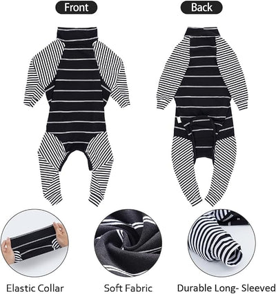 Dog Recovery Suit Abdominal Wound After Surgery Wear Prevent Licking Wounds E-Collar & Cone Alternatives Postoperative Shirt Dog Pajamas Long Sleeve Prevent Shedding (XXX-Large(Pack of 1), Black)