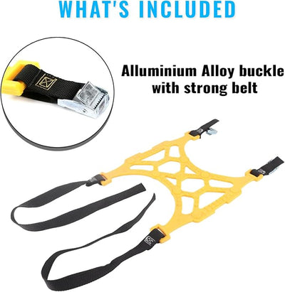 VaygWay Car Snow Tire Anti-Slip Chains - All Season Black Upgraded - Emergency Vehicle Tire Chains for Cars, SUVs, & Trucks (Yellow, 12 Pack)