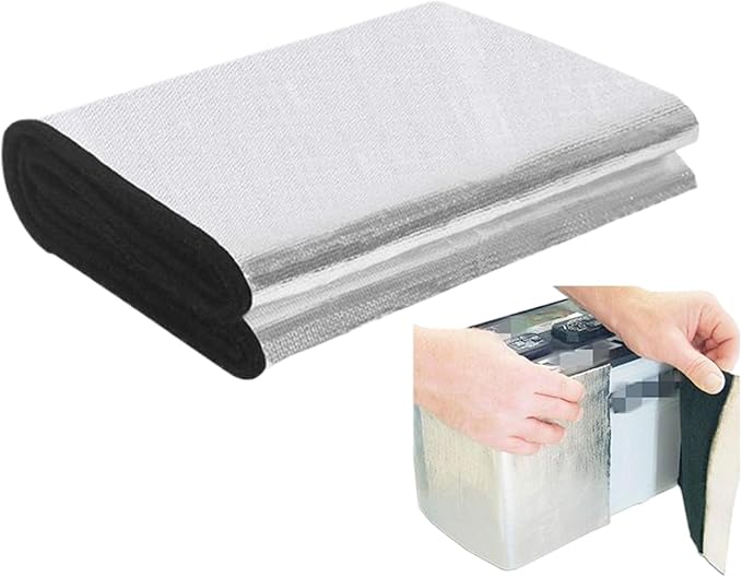 Battery Insulation 40.16×7.09 inch Fireproof Flexible Shield | Car Battery Insulation Blanket for Trailer Boat Marine Cold Weather Winter ATV Motorcycle Lawn Mower RV
