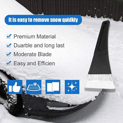 2PCS Car Ice Scraper, Ice Scrapers for Car Windshield, Scratch Free Ice Snow Frost Removal Tool for Car Window, Universal Car Accessories Plastic Ice Scraper Snow Shovel for Auto Small Truck