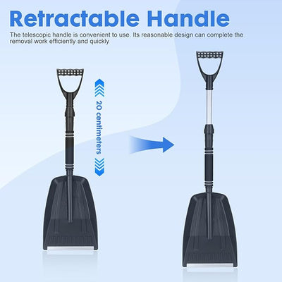 HOMSFOU Portable & Detachable Shovel - Collapsible Tool for Driveway, Car, and Yard - Lightweight Pusher for Efficient Winter Clearing