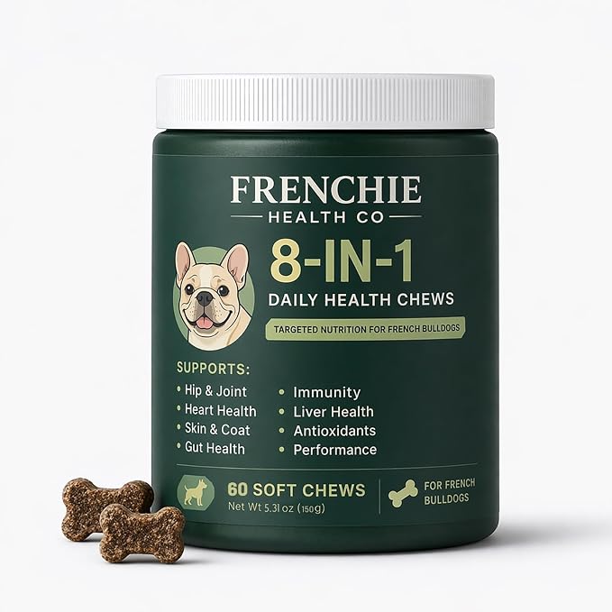 8-in-1 Daily Health Chews, 60 Count, Dog Daily Wellness Chews, Soft Chew Treats for Dogs, French Bulldog Daily Formula