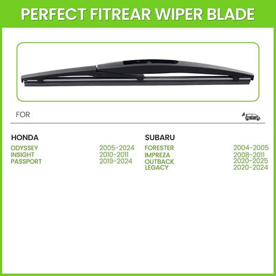 PARRATI® 16 Inch Rear Wiper Blade Replacement for 2005-2024 Honda Odyssey 2010 2011 Insight 2019-2024 Passport,All-season windshield wiper(16-B)