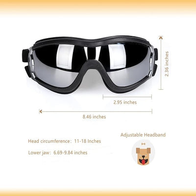 Dog Sunglasses Dog Goggles, UV Protection Wind Dust Fog Protection Pet Glasses Eye Wear Protect with Adjustable Strap for Medium or Large Dogs (Pack of 2)