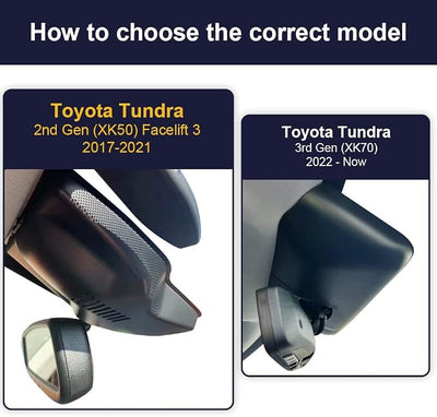 Fitcamx 4K Dual Cam Suitable for Toyota Tundra 2017 2018 2019 2020 2021 & Sequoia 2017-2022 Limited SR5 Platinum, OEM Look, Front 2160P Rear 1080P HD Video, Loop Recording WiFi, G-Sensor 128GB Card