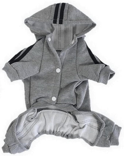 Weowin Pet Outfit - Cute Dog Hoodies Sweatshirt Tracksuit Clothes Jumpsuit Pajamas 4-Legs Grey for Puppy Small Medium Large Giant Dogs Girl or Boy (Large)