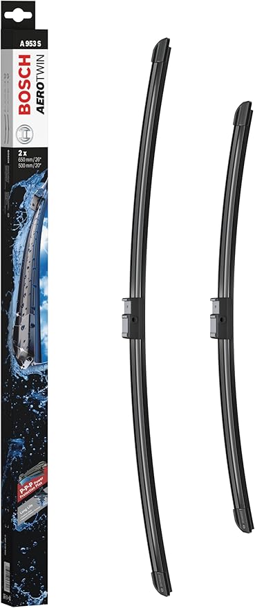 BOSCH AeroTwin Wiper Blades Driver & Passenger Side - (26" & 20") Side Lock 22mm - 3397118953 | Driver and Passenger Side Original Equipment Replacement Blades